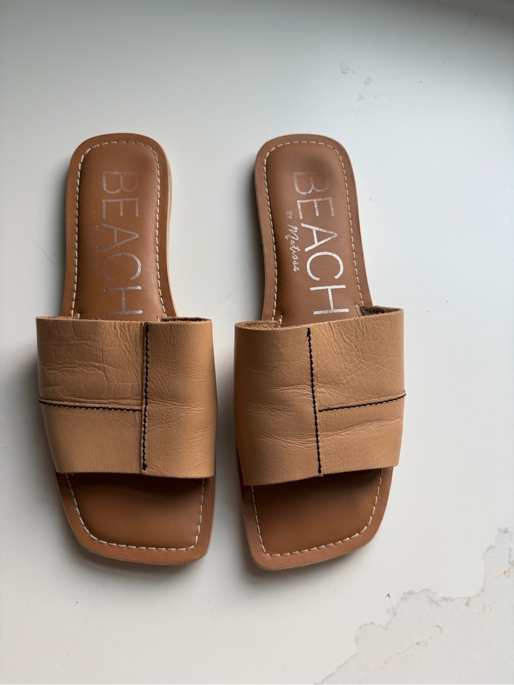 Beach by Matisse Tan Slide Sandals with Wide Strap